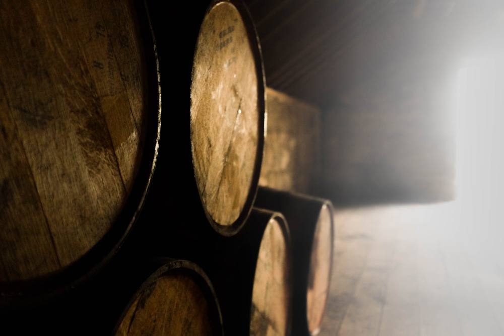 Flying Tumbler cask heads maturing in the warehouse